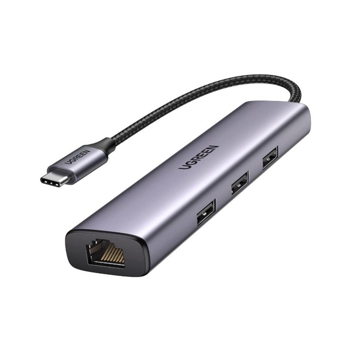 UGREEN USB-C To 3-Port USB 3.0 Hub With Gigabit Ethernet Adaptor