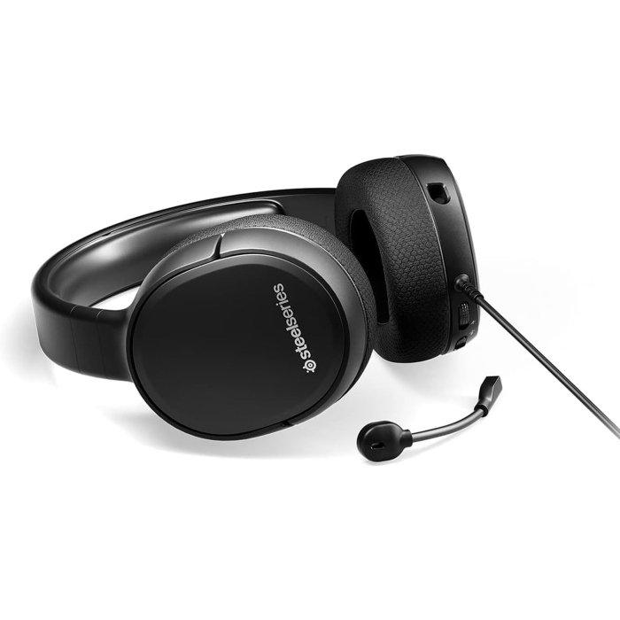 SteelSeries Artis 1 Wired Gaming Headset, Detachable Microphone, On-Headset Controls, For PC, Playstation, Xbox & Switch - Black - Image 3