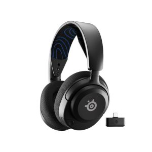 SteelSeries Arctis Nova 5P Wireless/Bluetooth Gaming Headset AI Noise Cancellation ClearCast 2.X Retractable Mic Up to 60-Hours Battery life,Neodymium Magnetic Drivers For PC,PS5/PS4,Nintendo & Mobile Devices - Black