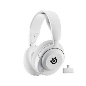 SteelSeries Arctis Nova 5P Wireless/Bluetooth Gaming Headset AI Noise Cancellation ClearCast 2.X Retractable Mic Up to 60-Hours Battery life,Neodymium Magnetic Drivers For PC,PS5/PS4,Nintendo & Mobile Devices - White