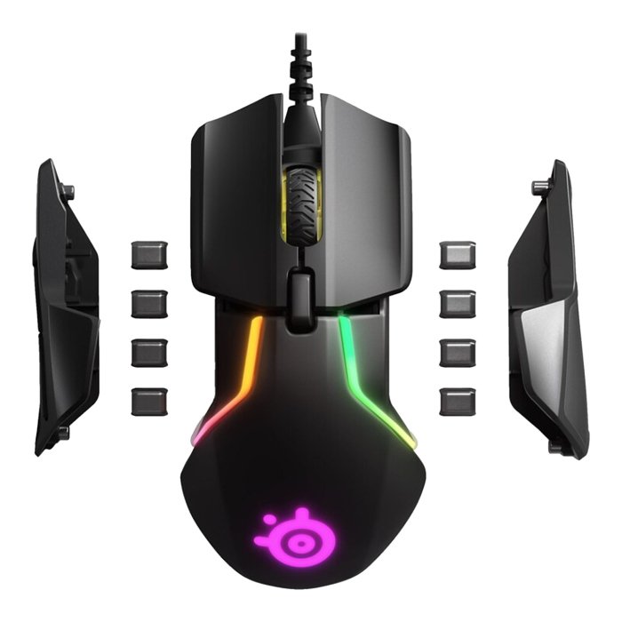 SteelSeries Rival 600 Precision Esports 8-Zone RGB Wired Gaming Mouse, True Move3+ Dual Sensor System, 12,000 CPI 7 Programmable Button,Durable Silicone Side Grips - Black - Image 2