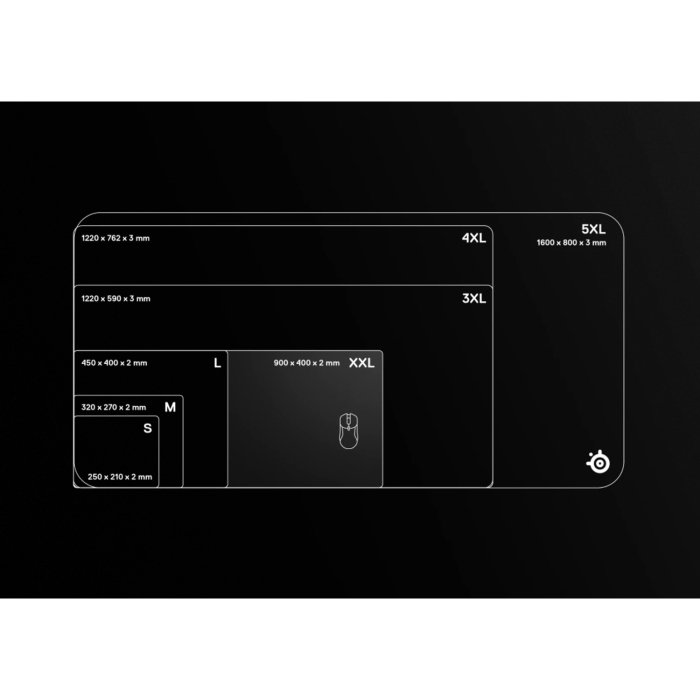 SteelSeries QCK Series Micro-Woven Cloth Durable, Non-Slip Rubber, Optical And Laser High & Low DPI (XXL) - Black - Image 2