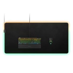 SteelSeries QcK Prism Micro Woven Cloth 3XL (1220x590x 4mm) Mousepad, 2-Zone RGB Game-Enhancing Illumination Optimized For Low and High DPI Tracking Movements