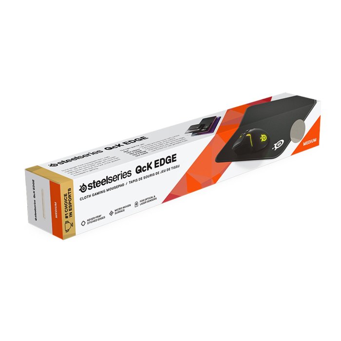 Steelseries QcK Edge Cloth Medium (320x270x2mm) Mousepad with Stitched Edges For Extended Durability,Micro-Woven Cloth For Maximum Control,Durable and Washable Optimized For Gaming Sensors - Image 2