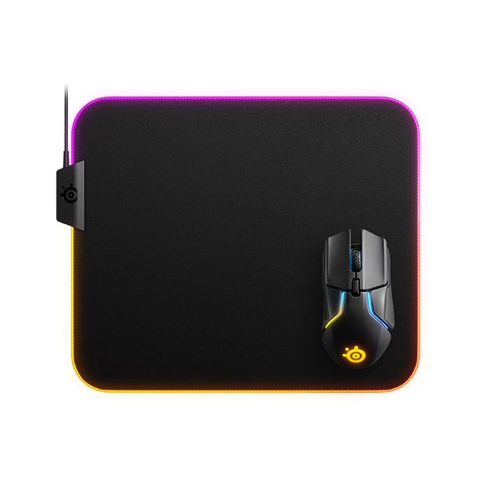SteelSeries QcK Prism Micro Woven Cloth Medium (320 x270x4mm) Mousepad with 2-Zone RGB Game-Enhancing Illumination,Optimized for Low and High DPI Tracking Movements - Image 3