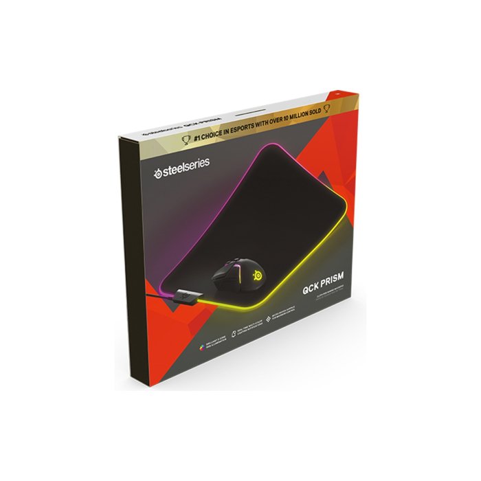 SteelSeries QcK Prism Micro Woven Cloth Medium (320 x270x4mm) Mousepad with 2-Zone RGB Game-Enhancing Illumination,Optimized for Low and High DPI Tracking Movements - Image 2