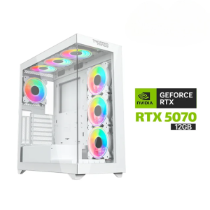 Gaming PC i7-14700F Processor, GIGABYTE B760 AC WIFI+BT Motherboard, 32GB RAM DDR5, 1TB NVME SSD, RTX 5070 12GB VGA, 750 WATT GOLD PSU ,L240 Liquid Cooler, Twisted Minds Quantum Case, 7x Pre-Installed ARGB Fans, Windows 11 Pro (License)