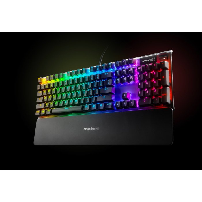 SteelSeries Apex 7 Mechanical Wired RGB Red Switches Gaming Keyboard, OLED Smart Display, Dedicated Multimedia Controls, Premium Magnetic Wrist Rest, For PC/PS5 & Xbox - Image 2