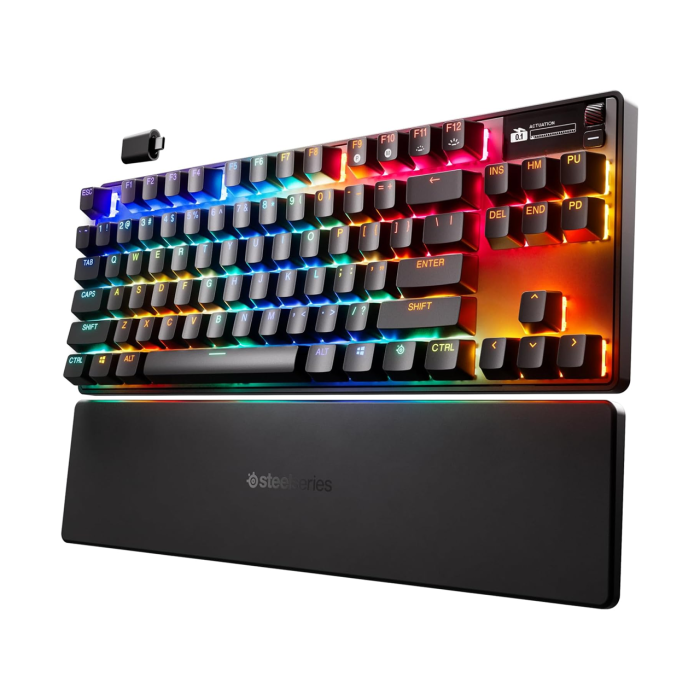 SteelSeries Apex Pro Esports TKL Gen 3 Quantum 2.0 Dual Wireless/ Bluetooth/Wired Mechanical Gaming Keyboard, Omnipoint 3.0 Smarter GG QuickSet, Dynamic Per-Key RGB illumination, OLED Smart Display, Magnetic Wrist Rest, For PC/PS5 & Xbox - Image 3