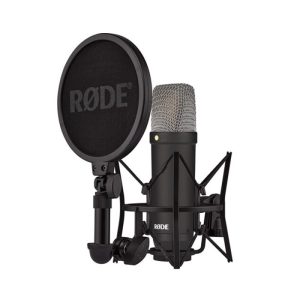 Rode NT1 Studio Condenser Microphone Wide Dynamic Range, High Sensitivity, XLR Cable Included, Shock Mount & Detachable Pop Filter - Black