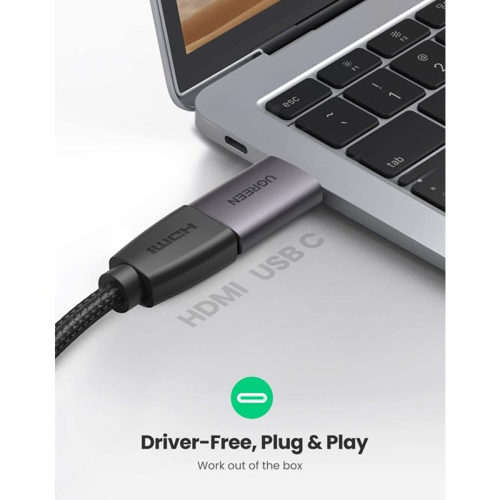 UGreen USB-C to HDMI Adapter 4Kx2K/60Hz -Space Gray - Image 2