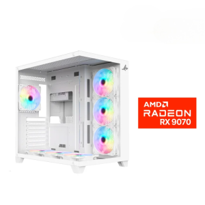 Gaming PC i7-14700F, GIGABYTE B760 AC WiFi+BT MB, 32GB DDR5 White RAM, 1TB NVMe SSD, XFX Swift AMD Radeon RX 9070 OC White 16GB VGA, 750 WATT GOLD PSU, L240 Liquid Cooler White, Sharx Profin XI700W Mid Tower Case, Windows 11 Pro License