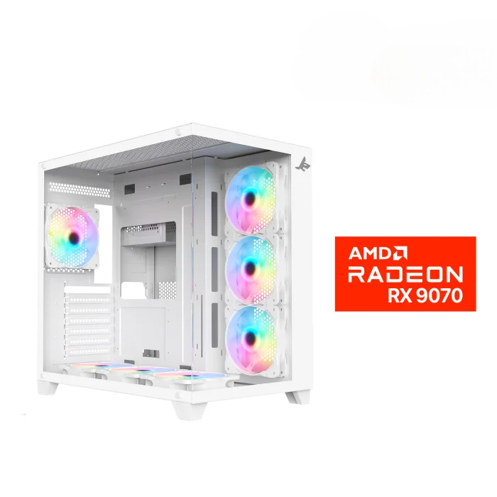 Gaming PC i7-14700F, GIGABYTE B760 AC WiFi+BT MB, 32GB DDR5 White RAM, 1TB NVMe SSD, XFX Swift AMD Radeon RX 9070 OC White 16GB VGA, 750 WATT GOLD PSU, L240 Liquid Cooler White, Sharx Profin XI700W Mid Tower Case, Windows 11 Pro License