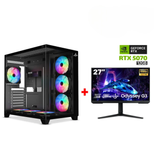 Gaming PC i7-14700F,GigaByte Intel B760M G AX WIFI DDR5 MB,32GB DDR5 (6000) RAM,1TB NVMe SSD,RTX 5070 12GB VGA,850 Watt GOLD PSU,AZZA L240 Liquid Cooler,Sharx Profin XI700B Case Black,Win 11 Pro License,Samsung Odyssey G3 27" VA FHD 180Hz Gaming Monitor