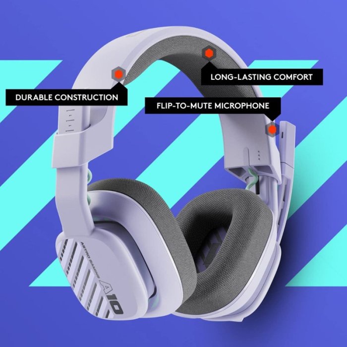Astro A10 Asteroid Wired Gaming Headset For PC, Xbox, Playstation, Switch & Mobile Devices - Lilac - Image 3