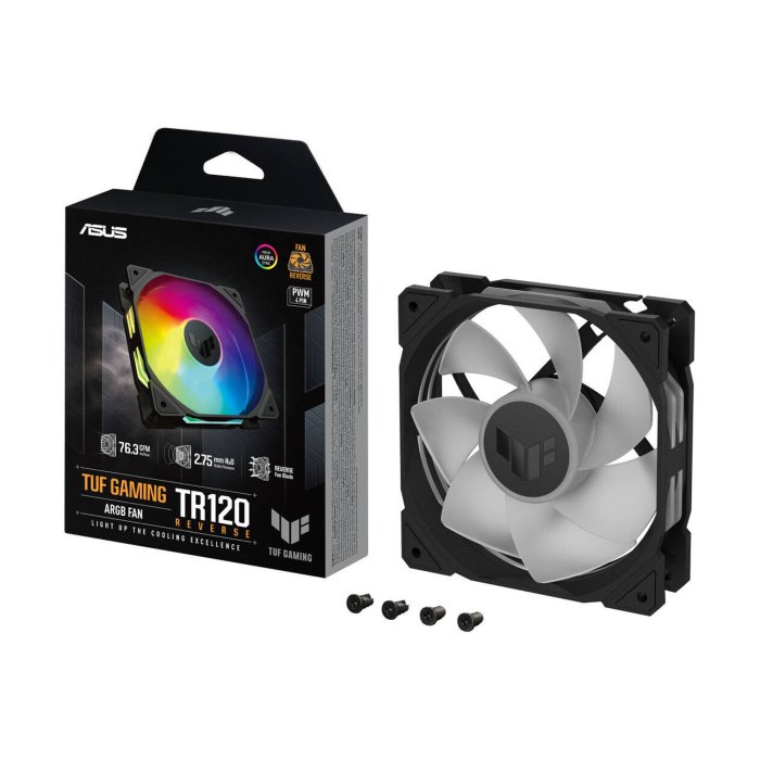 Asus TUF Gaming TR120 ARGB Reverse Fan Single Pack - Black