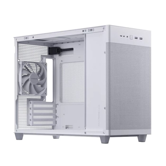 Asus Prime AP201 Micro ATX 33L Left Side Tempered Glass Panel Case Without Fan - White - Image 3