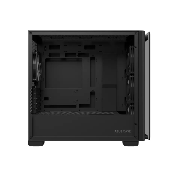 Asus A23 Plus Mid Tower Front Side & Left Side Tempered Glass Panel Case With 4 Fan RGB - Black - Image 2