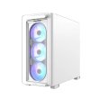 Asus A23 Plus Mid Tower Front Side & Left Side Tempered Glass Panel Case With 4 Fan RGB - White - Image 6