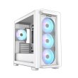 Asus A23 Plus Mid Tower Front Side & Left Side Tempered Glass Panel Case With 4 Fan RGB - White - Image 4