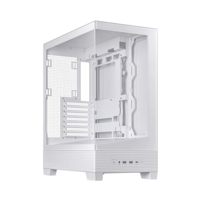Asus A31 Plus Mid Tower Front Side & Left Side Tempered Glass Panel Case With 4 Fan RGB - White - Image 3