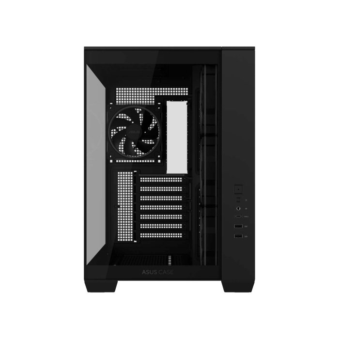 Asus A32 PLUS Mid Tower Steel Fornt & Left Side Tempered Glass Side Panel ABS Plastic Case With 4 ARGB Fans -Black - Image 3