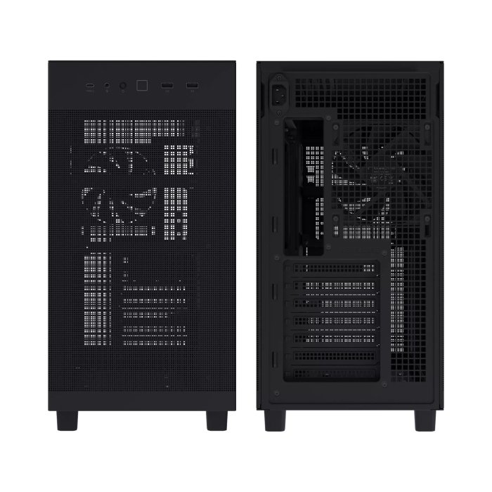 Asus Prime AP303 Mid Tower Mesh Steel Tempered Glass ABS Plastic Case With 1 Fans - Black - Image 2