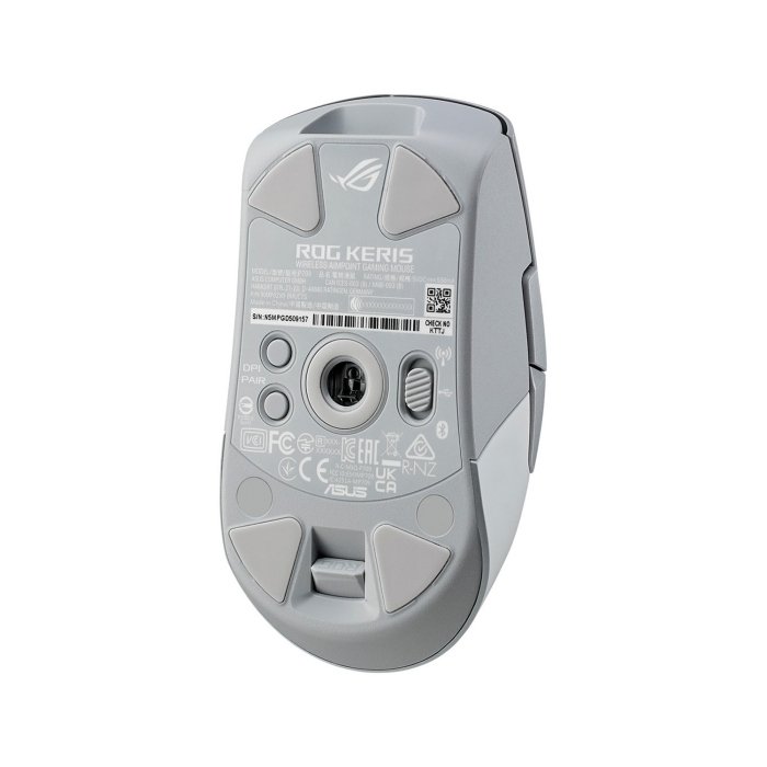 ASUS ROG Keris AimPoint Wireless Gaming Mouse, 2.4GHz & BT, 36000 dpi, AimPoint Optical Sensor, 5 Prog Buttons with Shortcuts, 650 IPS Max Speed, Up to 119H Battery - White | 90MP02V0-BMUA10 - Image 2