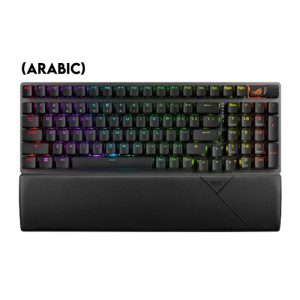 Asus X901 ROG Strix Scope II 96 Wireless Mechanical Gaming KeyBoard NX Snow Switch Refined Linear (Arabic) - Black
