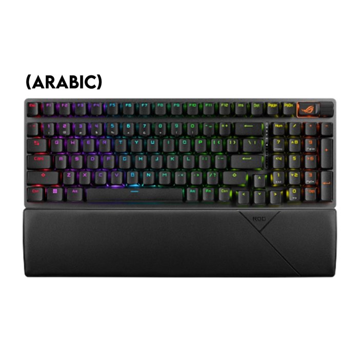 Asus X901 ROG Strix Scope II 96 Wireless Mechanical Gaming KeyBoard NX Snow Switch Refined Linear (Arabic) - Black