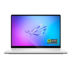Asus Rog Zephyrus G16 GU605CR Gaming Laptop, Intel Core U9 285H Processor, 64GB RAM, 1TB SSD NVMe, RTX 5070 Ti 12GB GPU, 16.0" OLED 240Hz Display, RGB Backlit Chiclet Keyboard, Slash Lighting AURA SYNC, Win 11 Home, Platinum White | 90NR0LZ6-M00BD0