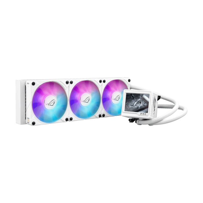 Asus ROG Ryujin III 360 ARGB Extreme Gen 2, 3.5" LCD, Magnetic Daisy-Chainable Fan, 360MM CPU Liquid Cooler - White - Image 3