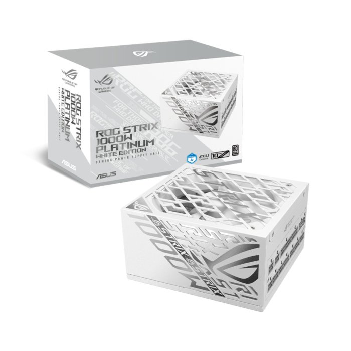 Asus Rog Strix 80PLUS Platinum White Edition 1000W ATX 3.1 Compatible Gaming Power Supply