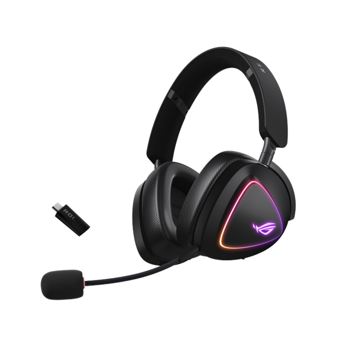 Asus ROG Delta II Moonlight White Edition Tri-Mode Wireless/Bluetooth/Wired Gaming Headset,Titanium-Plated 50mm Drivers,DualFlow Audio,up to 110-Hour Battery,Aura Sync RGB lighting,PC/Mac,PlayStation,Switch and Mobiles Compatible | 90YH03W0-BHUA00