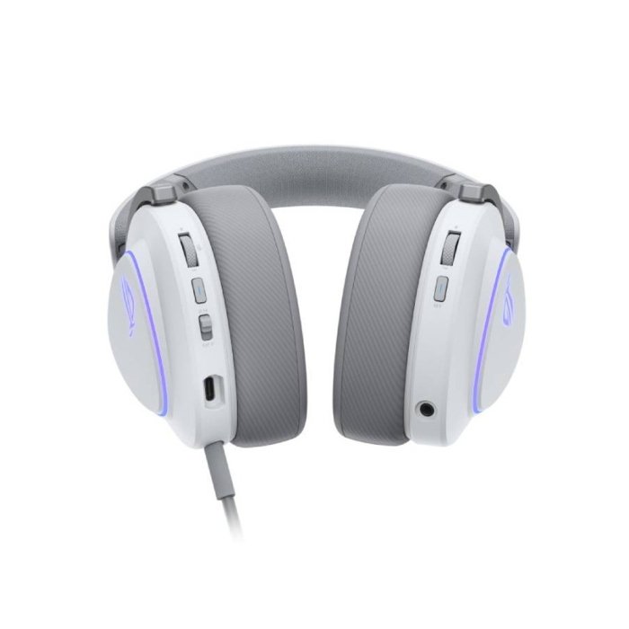 Asus ROG Delta II Moonlight White Edition Tri-Mode Wireless/Bluetooth/Wired Gaming Headset,Titanium-Plated 50mm Drivers,DualFlow Audio,up to 110-Hour Battery,Aura Sync RGB lighting,PC/Mac,PlayStation,Switch and Mobiles Compatible | 90YH03W0-BHUA10 - Image 2