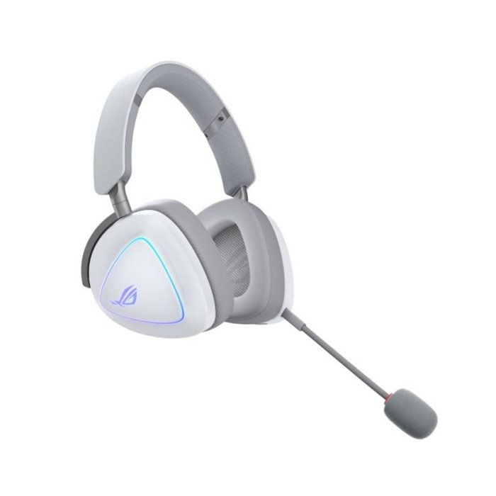 Asus ROG Delta II Moonlight White Edition Tri-Mode Wireless/Bluetooth/Wired Gaming Headset,Titanium-Plated 50mm Drivers,DualFlow Audio,up to 110-Hour Battery,Aura Sync RGB lighting,PC/Mac,PlayStation,Switch and Mobiles Compatible | 90YH03W0-BHUA10 - Image 3