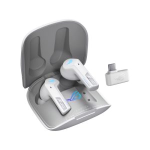 Asus ROG Cetra Speed Nova True Wireless/Bluetooth In-Ear RGB Gaming Headphones, AI Microphones, Up to 46-Hours Battery - White