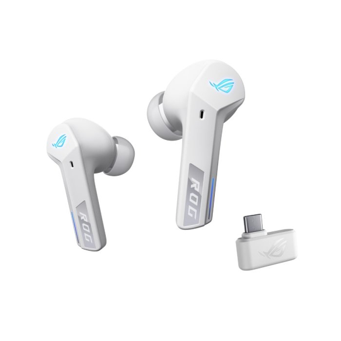 Asus ROG Cetra Speed Nova True Wireless/Bluetooth In-Ear RGB Gaming Headphones, AI Microphones, Up to 46-Hours Battery - White - Image 3