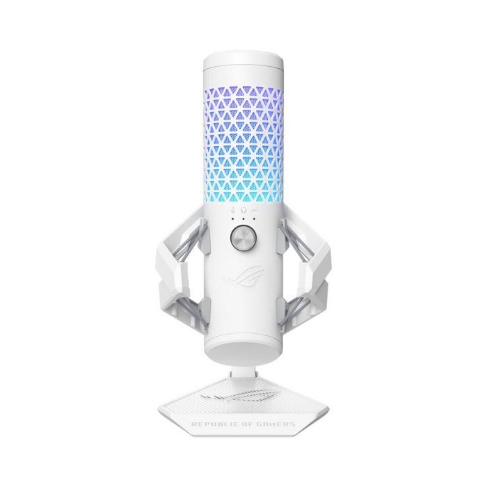 Asus Rog Carnyx USB Gaming Microphone One-Touch Mute Button,Bulit-In Pop Filter,Multi-Functional Control Knob,Metal Shock Mount - White - Image 3