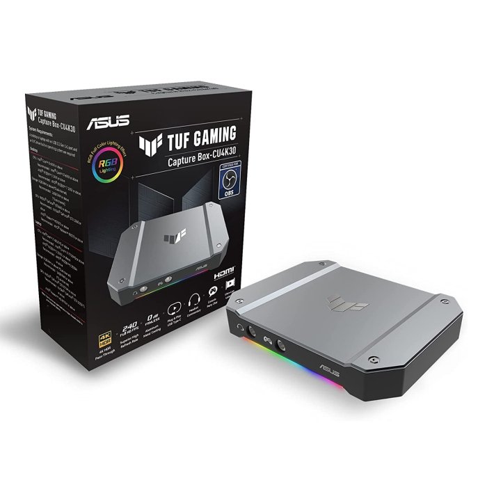 Asus TUF Gaming Capture Box - CU4K30 240 FHD FPS 4K Resolution Supported Plug And Play USB Type-C Console Party Chat With RGB Lighting - Image 2