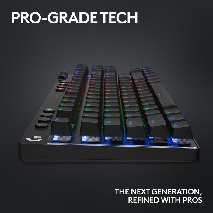 Logitech G PRO X TKL LIGHTSPEED Wireless Gaming Keyboard, Ultra-Portable Tenkeyless Design, Lightsync RGB Backlit, PBT Keycaps, Tactile Switches (GX Brown), BT/USB, US INTL Layout, Black | 920-012136 - Image 2