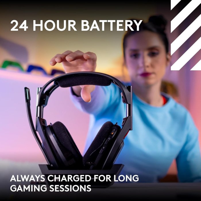 Astro A50 LightSpeed Gen 5 Wireless/Bluetooth/Wired+Base Station Dolby Atmos + Windows Sonicâ„¢ Spatial Audio Compatible, Pro-Grade Broadcast Quality. For PC,Xbox,PS5,Nintedo & Mobile Devices- Black - Image 2