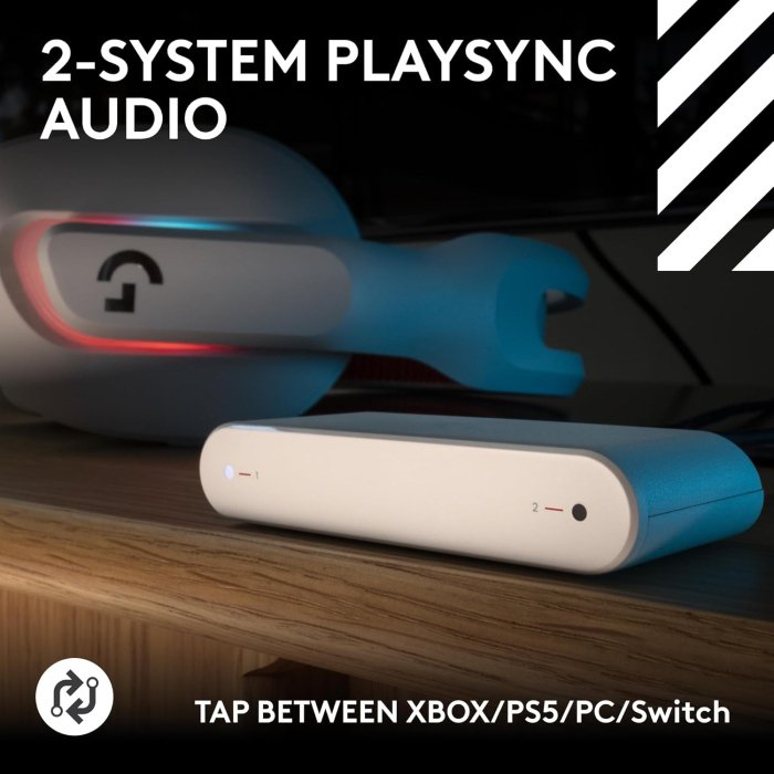 ASTRO A20 X LIGHTSPEED Bluetooth / Wireless Gaming Headset, LIGHTSYNC RGB, and 48 kHz Boom Mic, for PS5, Xbox, Nintendo Switch/Switch 2 and PC with 2-System PLAYSYNC Audio - White - Image 3