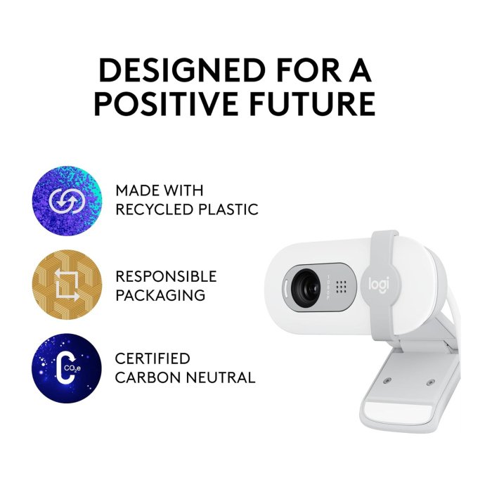 Logitech Brio 100 Full HD 1080p Webcam - White - Image 2