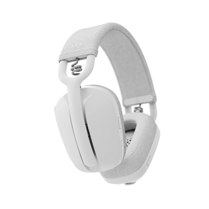Logitech Zone Vibe 100 Wireless Bluetooth Headset With Noise-Cancelling Mic - Off White - Image 2