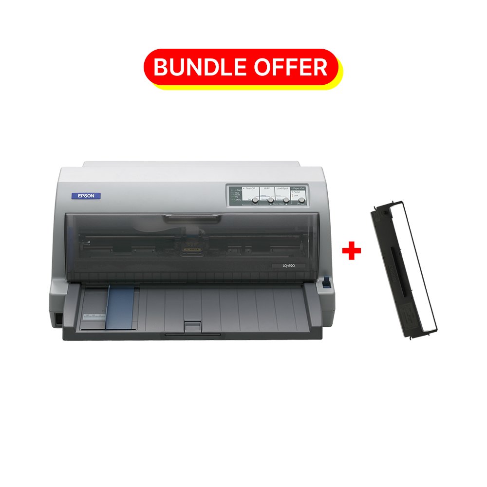 Epson LQ-690 Dot Matrix Printer + Ribbon Cartridge...