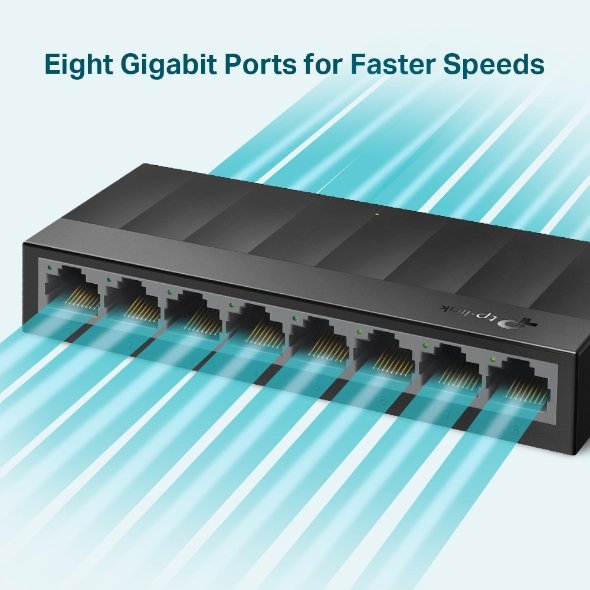 TP-Link LS1008G 8-Port 10/100/1000Mbps Desktop Switch - Image 2