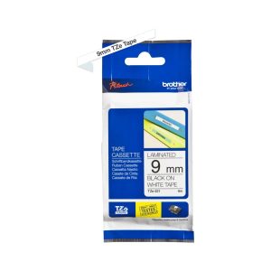 Brother Genuine TZe-221 Labelling Tape - Black on White, 9mm wide...