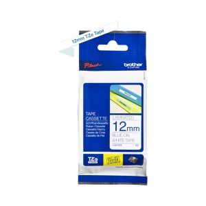 Brother Genuine TZe-233 Labelling Tape Cassette  Blue on White, 12mm wide...