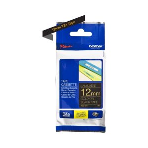Brother Genuine TZe-334 Labelling Tape Cassette  Gold On Black, 12mm wide...